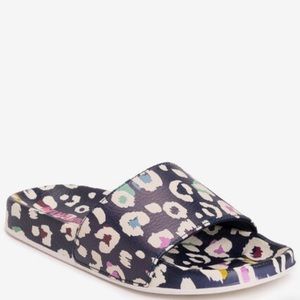Muk Luks Slides Sandals Women’s size large 9-10 pool party beach leopard multi